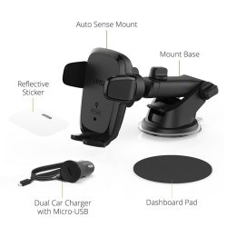 Suport auto cu incarcare wireless iOttie, Universal, Latime 92 mm, Negru Suport auto cu incarcare wireless iOttie, Universal, Latime 92 mm, Negru