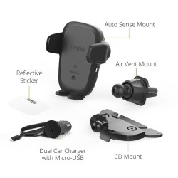 Suport auto iOttie AutoSense cu incarcare wireless pentru ventilatie si CD slot