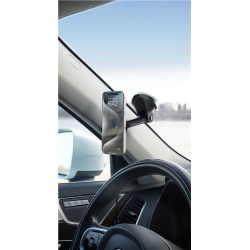 Suport auto universal iOttie Velox Mini Qi2, Magnetic MagSafe, Incarcare Wireless 15W, Dashboard / Windshield Mount, Negru