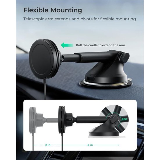 Suport auto universal iOttie Velox Mini Qi2, Magnetic MagSafe, Incarcare Wireless 15W, Dashboard / Windshield Mount, Negru (iOttie, Suport auto) by www.silkase.ro Suport auto universal iOttie Velox Mini Qi2, Magnetic MagSafe, Incarcare Wireless 15W, Dashboard / Windshield Mount, Negru (Suport auto, VLXWCG213) by www.silkase.ro