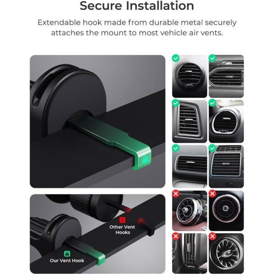 Suport auto universal iOttie iTap 3, Compatibil MagSafe, Air Vent Mount, Negru (UAG, Suport auto) by www.silkase.ro Suport auto universal iOttie iTap 3, Compatibil MagSafe, Air Vent Mount, Negru (Suport auto, ITMNCG108) by www.silkase.ro