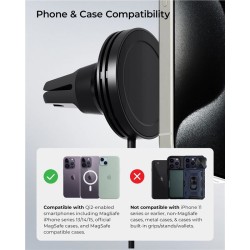 Suport auto universal iOttie Velox Mini Qi2, Magnetic MagSafe, Incarcare Wireless 15W, Air Vent Mount, Negru Suport auto universal iOttie Velox Mini Qi2, Magnetic MagSafe, Incarcare Wireless 15W, Air Vent Mount, Negru