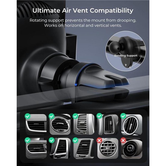Suport auto universal iOttie Auto Sense 2, Incarcare Wireless 15W, Air Vent Mount, Negru (iOttie, Suport auto) by www.silkase.ro Suport auto universal iOttie Auto Sense 2, Incarcare Wireless 15W, Air Vent Mount, Negru (Suport auto, ATSWCG206) by www.silkase.ro