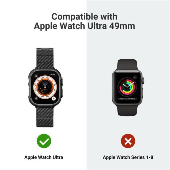 Husa ceas, Pitaka, Air, Pentru Apple Watch ULTRA 49mm, Negru (PITAKA, Ingredi) by www.silkase.ro Husa ceas, Pitaka, Air, Pentru Apple Watch ULTRA 49mm, Negru (Ingredi, KW3001A) by www.silkase.ro