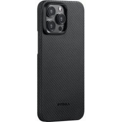 Husa de protectie Pitaka MagEZ 4 Aramida 600D pentru iPhone 15 Pro, Negru/Gri