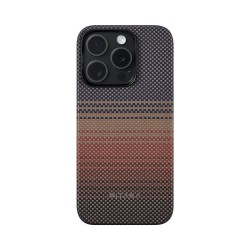 Husa de protectie Pitaka MagEZ Case 5, 1500D, pentru iPhone 15 Pro, compatibila MagSafe, Sunset