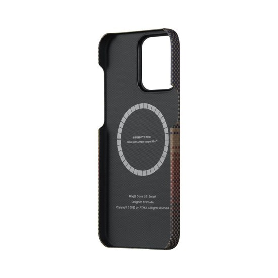 Husa de protectie Pitaka MagEZ Case 5, 1500D, pentru iPhone 15 Pro Max, compatibila MagSafe, Sunset (iPhone 15 Pro Max, KI1501SUM) by www.silkase.ro