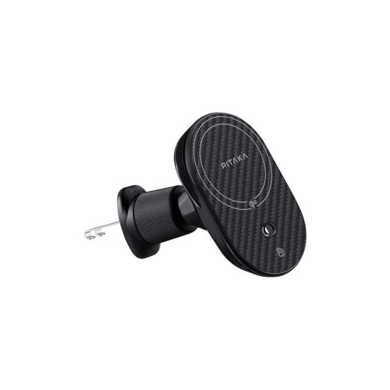 Suport auto PITAKA MagEZ Car Mount Pro 2 Qi2, Air Vent Mount, Compatibil MagSafe, Incarcare Wireless 15W, Negru (PITAKA, Suport auto) by www.silkase.ro Suport auto PITAKA MagEZ Car Mount Pro 2 Qi2, Air Vent Mount, Compatibil MagSafe, Incarcare Wireless 15W, Negru (Suport auto, CM2402N) by www.silkase.ro
