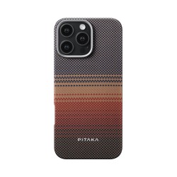 Husa de protectie Pitaka Tactile Woven Aramida Magsafe pentru iPhone 16 Pro Sunset