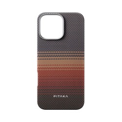 Husa de protectie Pitaka Tactile Woven Aramida Magsafe pentru iPhone 16 Pro Max Sunset