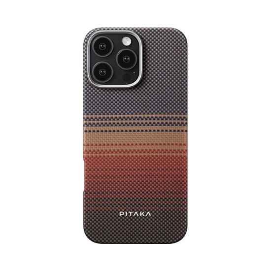 Husa de protectie Pitaka Tactile Woven Aramida Magsafe pentru iPhone 16 Pro Max Sunset (iPhone 16 Pro Max, KI1601SUM) by www.silkase.ro