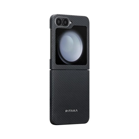 Husa de protectie Pitaka MagEZ 5 600D Ultra Slim Samsung Galaxy Z Flip 6, Negru/Gri (Z Flip 6, FBFLIP6) by www.silkase.ro