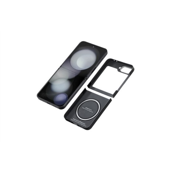 Husa de protectie Pitaka MagEZ 5 600D Ultra Slim Samsung Galaxy Z Flip 6, Negru/Gri (Z Flip 6, FBFLIP6) by www.silkase.ro