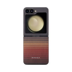 Husa de protectie Pitaka MagEZ 5 Sunset Ultra Slim Samsung Galaxy Z Flip 6, Maro