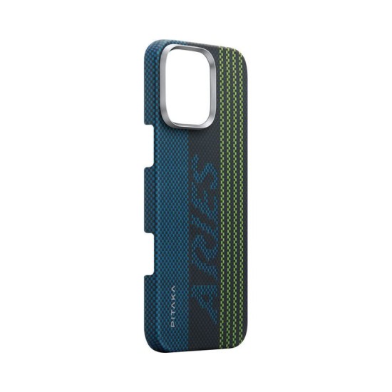 Husa de protectie Pitaka MagEZ 5 pentru iPhone 16 Pro Aries Tactile Woven, Fosforescenta (iPhone 15 Pro, KI1601CR) by www.silkase.ro