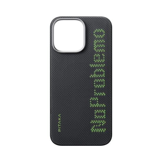 Husa de protectie Pitaka MagEZ 5 pentru iPhone 16 Pro NoProblemo Tactile Woven, Fosforescenta (iPhone 15 Pro, KI1601NO) by www.silkase.ro