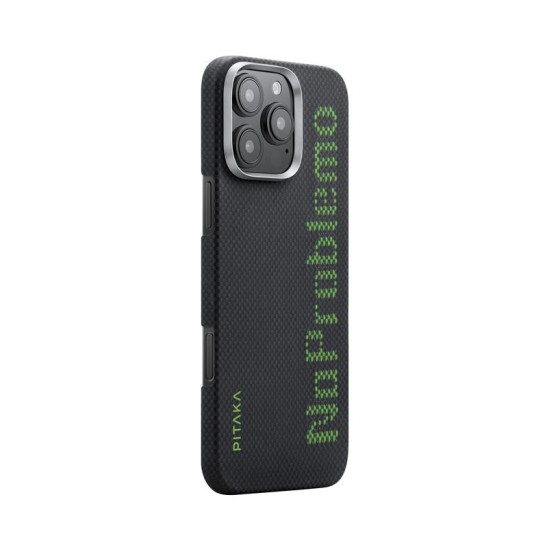 Husa de protectie Pitaka MagEZ 5 pentru iPhone 16 Pro NoProblemo Tactile Woven, Fosforescenta (iPhone 15 Pro, KI1601NO) by www.silkase.ro