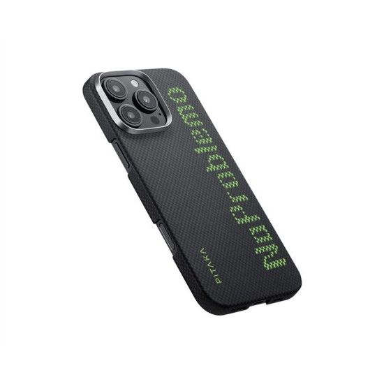 Husa de protectie Pitaka MagEZ 5 pentru iPhone 16 Pro NoProblemo Tactile Woven, Fosforescenta (iPhone 15 Pro, KI1601NO) by www.silkase.ro