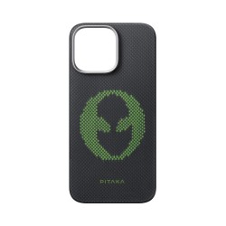 Husa de protectie Pitaka MagEZ 5 pentru iPhone 16 Pro Alien Tactile Woven, Fosforescenta