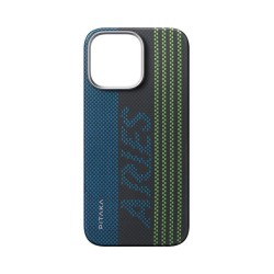 Husa de protectie Pitaka MagEZ 5 pentru iPhone 16 Pro Max Aries Tactile Woven, Fosforescenta