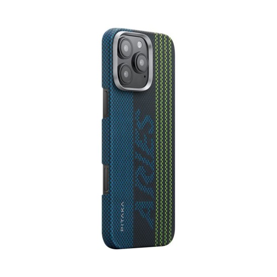Husa de protectie Pitaka MagEZ 5 pentru iPhone 16 Pro Max Aries Tactile Woven, Fosforescenta (iPhone 16 Pro Max, KI1601CRP) by www.silkase.ro