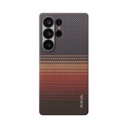 Husa PITAKA Tactile Woven Case pentru Samsung Galaxy S25 Ultra, MagSafe, Sunset