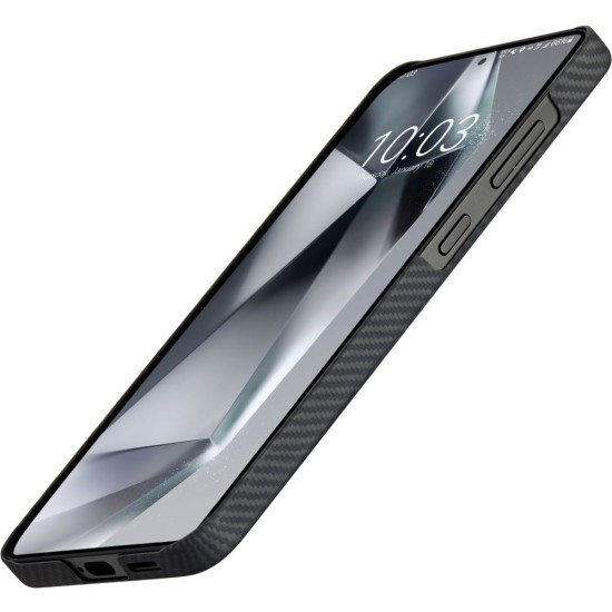 Husa de protectie Pitaka pentru Samsung Galaxy S25 MagEZ 6 Case Twill Negru/gri (S25, KS2501) by www.silkase.ro