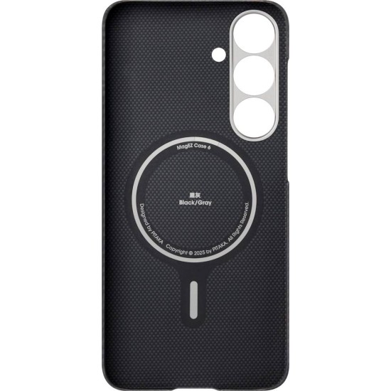 Husa de protectie Pitaka pentru Samsung Galaxy S25 MagEZ 6 Case Twill Negru/gri (S25, KS2501) by www.silkase.ro