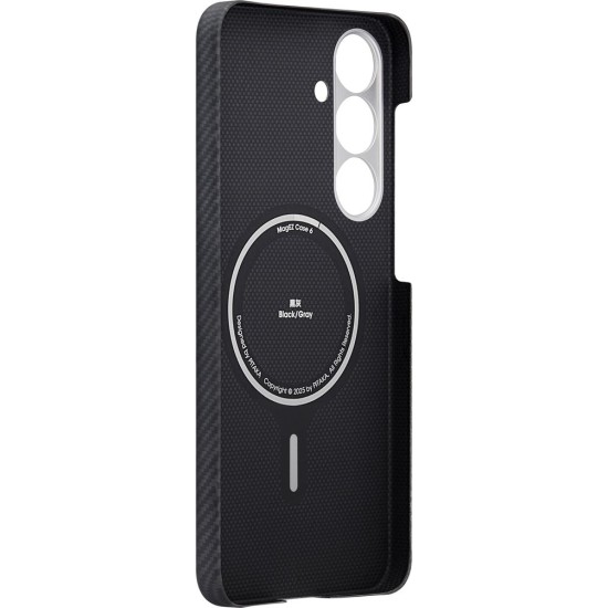 Husa de protectie Pitaka pentru Samsung Galaxy S25 MagEZ 6 Case Twill Negru/gri (S25, KS2501) by www.silkase.ro