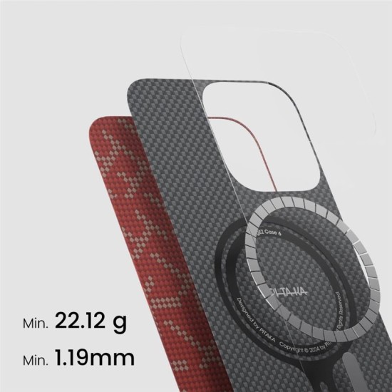 Husa carbon Pitaka pentru Apple iPhone 16 Pro, aramida kevlar, rosu/auriu (PITAKA, iPhone 16 Pro) by www.silkase.ro Husa carbon Pitaka pentru Apple iPhone 16 Pro, aramida kevlar, rosu/auriu (iPhone 16 Pro, KI1602PTK) by www.silkase.ro