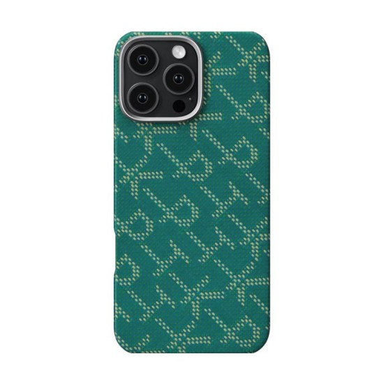 Husa PITAKA Tactile Woven compatibila cu iPhone 16 Pro Max PTK Green/Gold (iPhone 16 Pro Max, KI1601PTKP) by www.silkase.ro