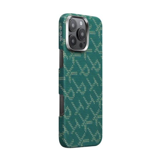 Husa PITAKA Tactile Woven compatibila cu iPhone 16 Pro Max PTK Green/Gold (iPhone 16 Pro Max, KI1601PTKP) by www.silkase.ro