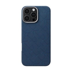 Husa PITAKA Tactile Woven Monogram compatibila cu iPhone 16 Pro Max Dark Blue