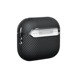 Husa magnetica din fibra de aramida Pitaka pentru AirPods Pro 2, negru/gri Husa magnetica din fibra de aramida Pitaka pentru AirPods Pro 2, negru/gri