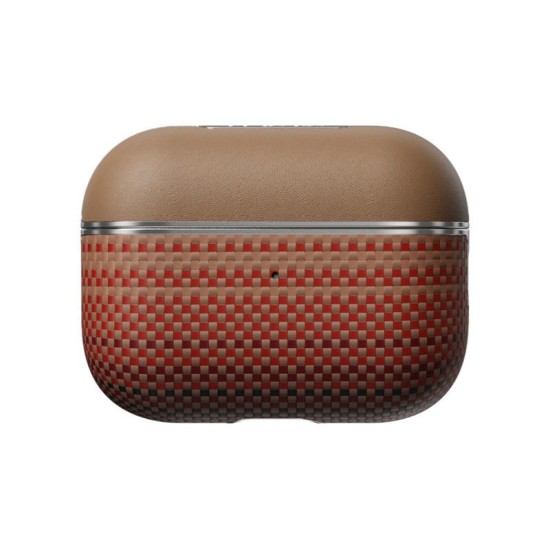 Husa magnetica din fibra de aramida Pitaka pentru AirPods Pro 2, model Sunset (Pro 2, APM2402) by www.silkase.ro