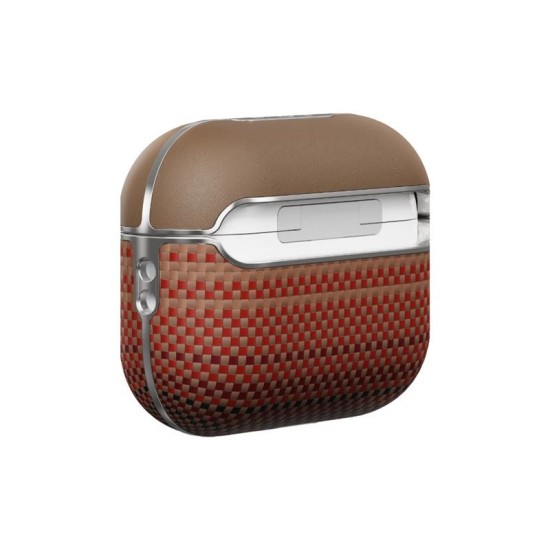 Husa magnetica din fibra de aramida Pitaka pentru AirPods Pro 2, model Sunset (Pro 2, APM2402) by www.silkase.ro