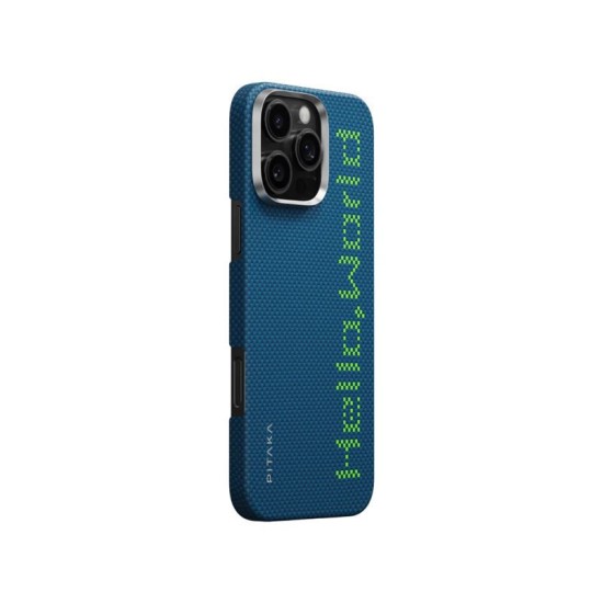 Husa PITAKA Tactile Woven compatibila cu iPhone 16 Pro Hello World (iPhone 15 Pro, KI1602HWT) by www.silkase.ro