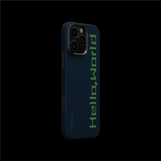 Husa PITAKA Tactile Woven compatibila cu iPhone 16 Pro Max Hello World (iPhone 16 Pro Max, KI1602HWTP) by www.silkase.ro