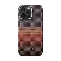 Husa ultra-subtire Pitaka cu PitaTap pentru iPhone 16 Pro Max, model Sunset