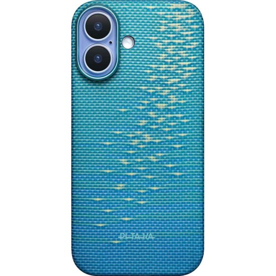 Husa ultra-subtire Pitaka pentru iPhone 17, model Lucid Blue (Ingredi, KI1702AG) by www.silkase.ro