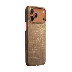 Husa ultra-subtire Pitaka pentru iPhone 17 Pro Max, model Golden Glint
