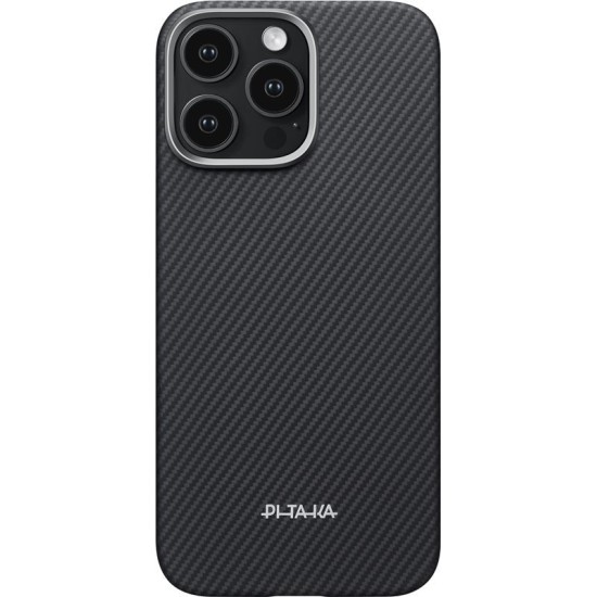 Husă Pitaka Ultra-Slim pentru iPhone 16 Pro, Black/Grey (PitaTap) (iPhone 16 Pro, KI1602PA) by www.silkase.ro