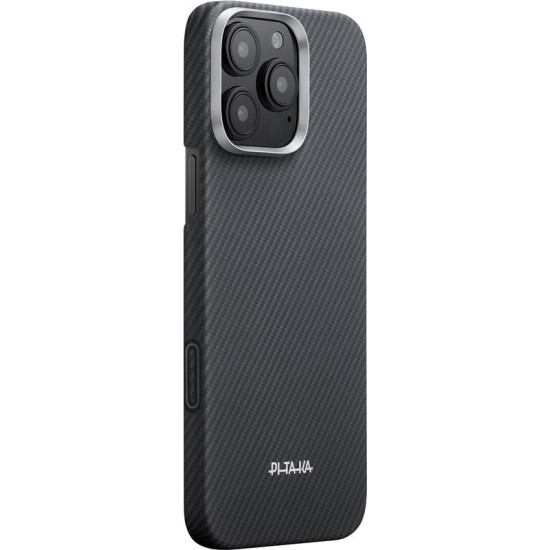 Husă Pitaka Ultra-Slim pentru iPhone 16 Pro, Black/Grey (PitaTap) (iPhone 16 Pro, KI1602PA) by www.silkase.ro