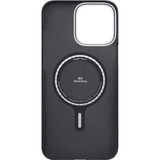 Husă Pitaka Ultra-Slim pentru iPhone 16 Pro, Black/Grey (PitaTap) (iPhone 16 Pro, KI1602PA) by www.silkase.ro