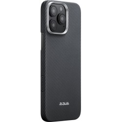 Husă Pitaka Ultra-Slim pentru iPhone 16 Pro Max, Black/Grey (PitaTap)