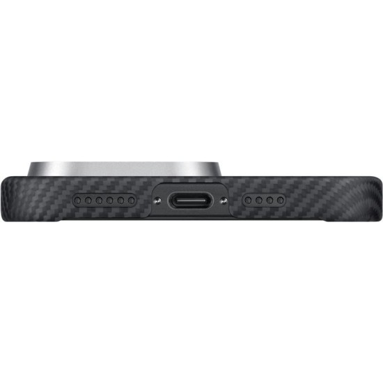 Husă Pitaka Ultra-Slim pentru iPhone 16 Pro Max, Black/Grey (PitaTap) (iPhone 16 Pro Max, KI1602PAM) by www.silkase.ro