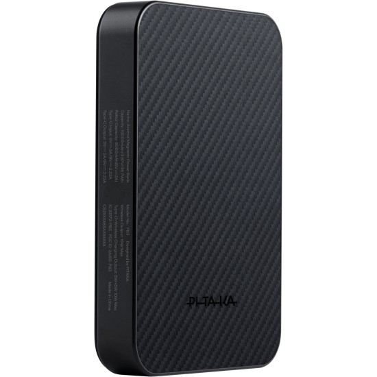 Baterie Externa Pitaka Power Bank Qi2, 10 000 mAh, MagSafe, Black/Grey (Baterii Externe (Powerbanks), PBQ2501) by www.silkase.ro