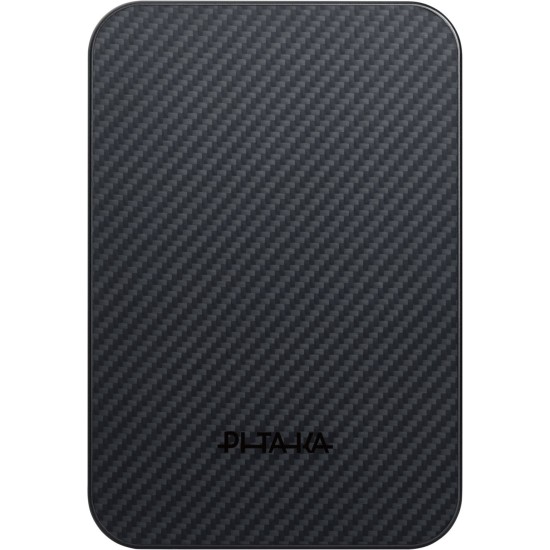 Baterie Externa Pitaka Power Bank Qi2, 10 000 mAh, MagSafe, Black/Grey (Baterii Externe (Powerbanks), PBQ2501) by www.silkase.ro