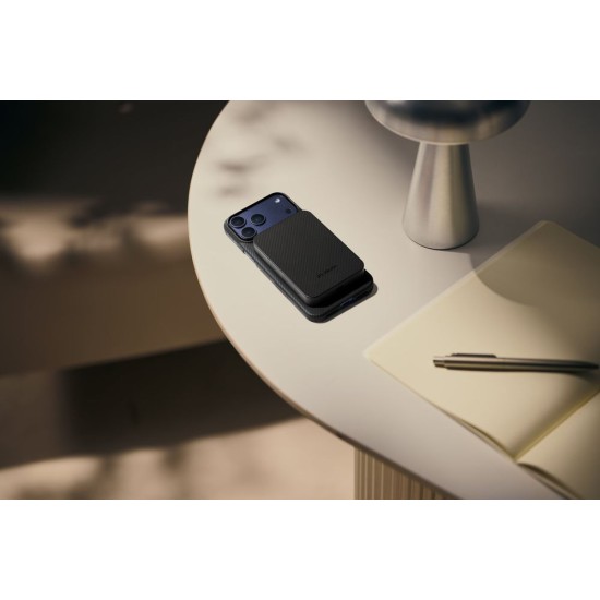 Baterie Externa Pitaka Power Bank Qi2, 10 000 mAh, MagSafe, Black/Grey (Baterii Externe (Powerbanks), PBQ2501) by www.silkase.ro