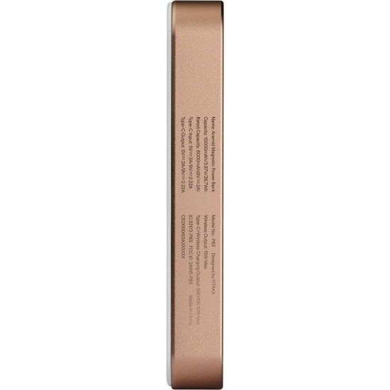 Baterie Externă Pitaka Power Bank Qi2, 10.000 mAh, Golden Glint (Baterii Externe (Powerbanks), PBQ2504) by www.silkase.ro